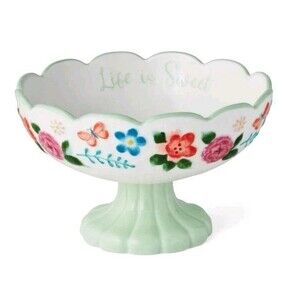 The Pioneer Woman Painted Meadow 6.4" Stoneware Candy Dish Fan Shaped Edge NEW